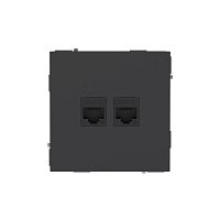 Розетка компьютерная 2-м KANT RJ45 кат.6A без шторки черн. уголь DKC 7012674