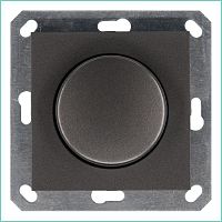Светорегулятор поворотно-нажимной (диммер) LED 30-400Вт 1gang 2way механизм мокко Jasmart G4012Z