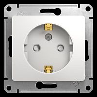 Механизм розетки 1-м СП Glossa 16А защ. шторки с заземл. бел. SchE GSL000145