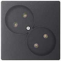 Розетка 2-м СП Simon24 16А IP20 2х2P без защ. шторок механизм графит Simon 2450457-038