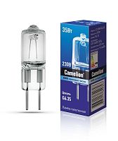 Лампа галогенная JD 35Вт капсула G6.35 2850К 240В Camelion 5203