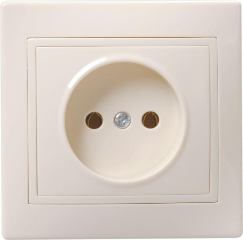 Розетка 1-м СП Кварта 10А IP20 без заземл. крем. IEK ERK13-K33-10-DM