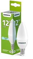 Лампа светодиодная C35 12Вт свеча 6500К E14 230В GENERICA LL-C35-12-230-65-E14-G