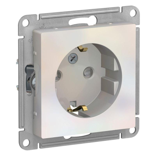 Механизм розетки 1-м СП AtlasDesign 16А с заземл. защ. шторки жемчуг SchE ATN000445