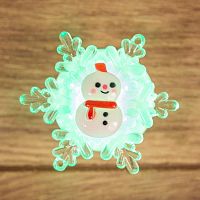 Фигура светодиодная "Снеговик на снежинке" RGB на присоске 5.5х5.5см Neon-Night 501-038