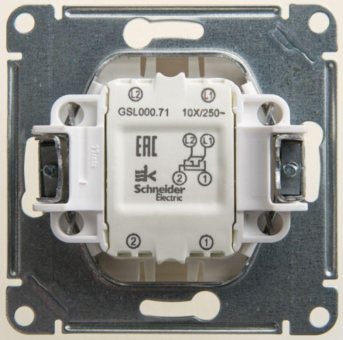 Механизм переключателя перекрестного 1-кл. СП Glossa 10А IP20 (сх. 7) 10AX перламутр SchE GSL000671