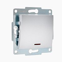 Механизм выключателя 1-кл. 1п СП Karina 10А IP20 с подсветкой мат. серебр. LEZARD 707-4388-111