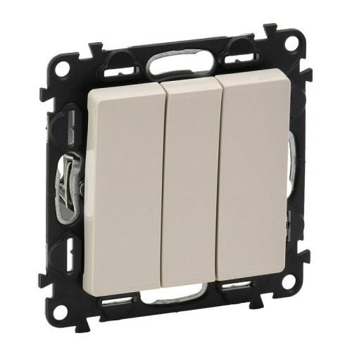 Механизм выключателя 3-кл. СП Valena Life 10А IP20 250В 10AX с лиц. панелью винт. зажимы сл. кость Leg 752503 фото 2