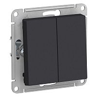 Механизм выключателя 2-кл. СП AtlasDesign 10А IP20 (сх. 5) 10AX карбон SchE ATN001051