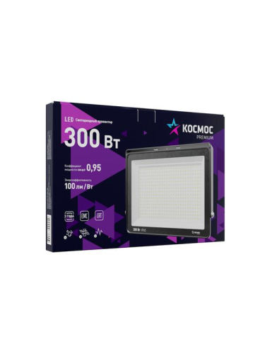 Прожектор светодиодный PREMIUM 300Вт 6500К 30000лм IP65 КОСМОС KOS_PR_LED_300 фото 4