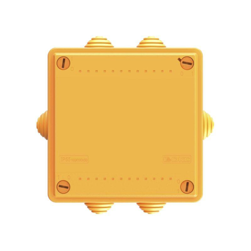 Коробка ответвительная FS 100х100х50мм 4р 450В 6А 4кв.мм с каб. вводами и клеммн. IP55 пластик. DKC FSB11404 фото 4