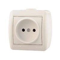 Розетка 1-м ОП Ната 16А IP20 без заземл. керам. бел. LEZARD 710-0200-121