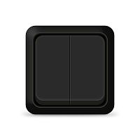 Выключатель 2-кл. ОП Олимп 10А IP20 черн. Universal 2213