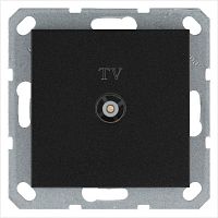 Розетка телевизионная оконечная TV Ф9.5мм механизм антрацит Jasmart G6001B