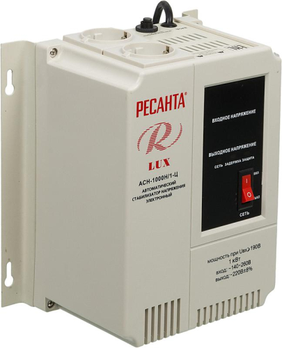 Стабилизатор напряжения АСН-1000 Н/1-Ц 1ф 1кВт настен. с одной розеткой IP20 релейный Lux Ресанта 63/6/14 фото 3