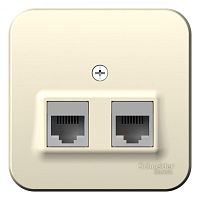 Розетка компьютерная 2-м ОП Blanca RJ45 кат.5E с изолир. пластиной молочн. SE BLNIA045452