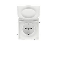 Розетка силовая KANT IP44 2P+E защ. шторки с крышкой бел. магнолия DKC 7000013