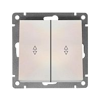 Переключатель проходной 2-кл. СП Афина 10А IP20 механизм жемчуж. UNIVersal A0026-Obr