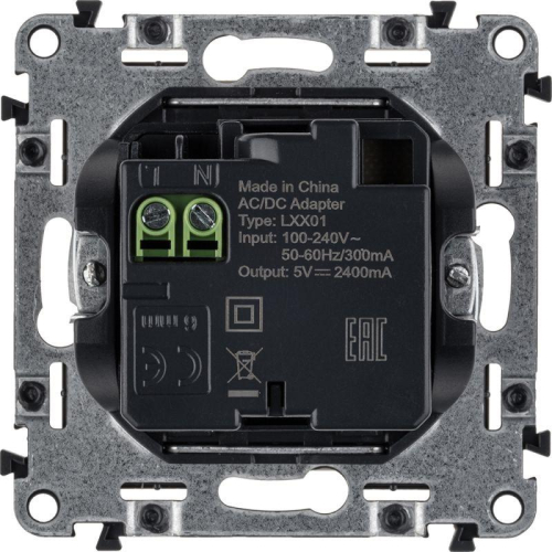 Механизм розетки USB Valena Life 2 разъема 240В/5В 1500мА с лиц. панелью сл. кость Leg 753512 фото 3