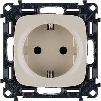 Механизм розетки 1-м СП Valena Allure 16А IP20 250В 2К+З с лиц. панелью защ. шторки безвинт. зажимы сл. кость Leg 753820