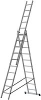 Лестница трехсекционная 3х10 H=285/481/674см 12.19кг алюм. FIT 65435