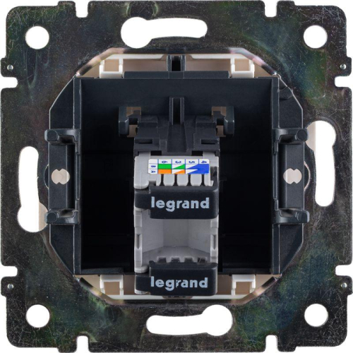 Механизм розетки информ. 1-м СП Valena RJ45 CAT.5E UTP на винтах сл. кость Leg 774138 фото 4