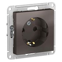 Механизм розетки 1-м СП AtlasDesign 16А с заземл. защ. шторки мокко SchE ATN000645