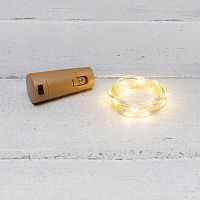 Гирлянда светодиодная "Роса" 2м 20LED тепл. бел. 0.1Вт IP20 с пробкой элементы питания 3хLR44 (в компл.) Neon-Night 302-026