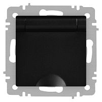 Розетка Accent 6-203-05 2P+E Schuko с крышкой 16А-250В IP20 СУ антрацит Intro Б0063747