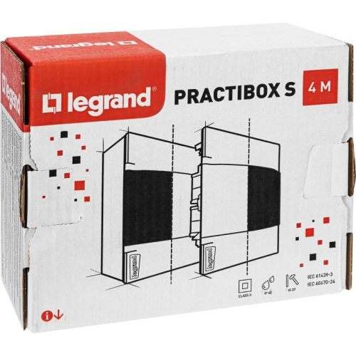 Щиток пластиковый встраиваемый Practibox S 1х4 бел. дверь Leg 134544 фото 3