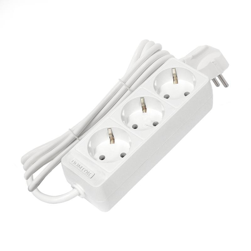 Удлинитель 3х3м с заземл. 16А IP20 3.5кВт ПВС 3х1 бел. DOMTOK 2391 фото 3