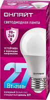 Лампа светодиодная 90 408 OLL-A60-27-230-6.5K-E27 (PRO 90-240В) ОНЛАЙТ 90408
