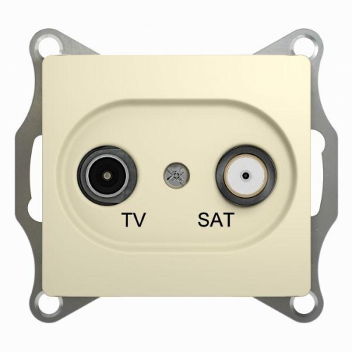 Розетка телевизионная оконечная TV/SAT 1-м СП Glossa 1дБ механизм беж. SchE GSL000297
