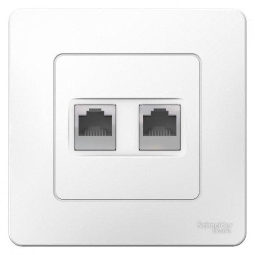 Розетка компьютерная + телефонная 2-м СП Blanca RJ45 кат.5E + RJ11 бел. SE BLNIS045111 фото 2